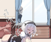 2階にある指揮官の部屋を覗き見するシェフィールド(内側)