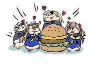 ご馳走にはしゃぐアメリ艦！