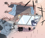 2階にある指揮官の部屋を覗き見するフォーミダブル(外側)