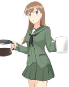 お疲れの提督にコーヒー入れてくれた