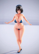 [gifアニメ] I字バランスする高雄さん