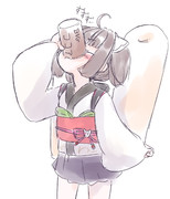 おっきいココアをがぶ飲みする野生のきりたん♪