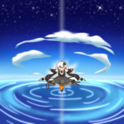 水面に降り立つ