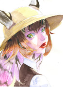 アライさんの帽子をかぶったビースト