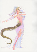 白いドレスのアフリカニシキヘビ