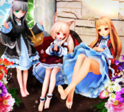 【今日のレア様】おすわりレア様と ユノアちゃんと…♡