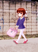 バレエ教室帰りの少女