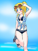 水着のロシアクォーター美人 絢瀬絵里