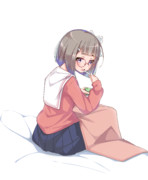 あったかい恰好でアイス