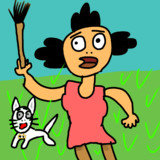 見ないで描いたクソダサ山型髪型おばさん