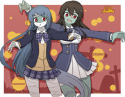 五月雨ちゃん＆親潮さん（Halloween mode）