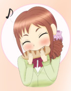 パンを食べてる時が一番の笑顔