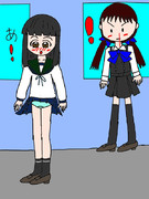 鼻血を出す女装子提督