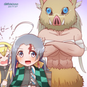 鬼滅な清霜と武蔵さんとベーイ