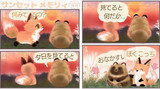 キツネとタヌキと夕日