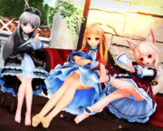 【今日のレア様】３人で お座りおみあしぃ…♡