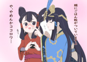 サクナ様のごはん粒を取ってあげるココロワ様