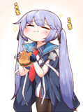 でっかいハンバーガーを頬張るエセックスちゃん