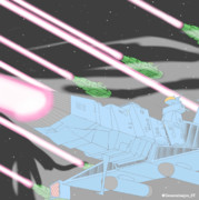 新型デスラー艦&デスラー砲艦(斉射)