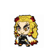 ドット絵　煉獄さん　64x64