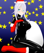 黒光りするサンタ海風