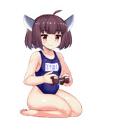 東北きりたん動画GIF素材（スク水）