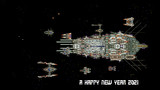 ゲーム画面風　宇宙で A HAPPY NEW YEAR2021