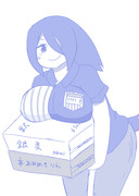 自分の私服を着たコウテイ