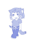 自分の私服を着たマヌルネコ