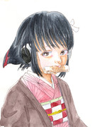 ちくわを咥えた町娘