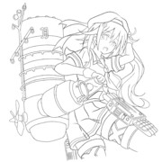 線画 女の子 フリー