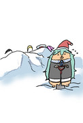 雪かきするエライ山風ちゃん