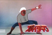 スパイダーマンの格好をする豆腐さん