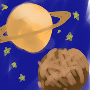 土星に接近するシュークリーム