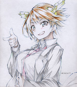 スーツガール比叡さん。