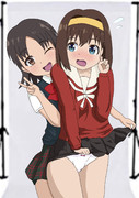 撮影会でファンサービスを促す各務あいりちゃんと戸惑う守野せりあちゃん