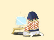 ゲームをするあずきアイス藍丸