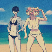 海に来た芳さんとラヴ♡ちん