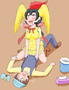 隊長にお仕置きする火の鳥