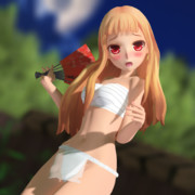 【MMD】【脱衣】レア様が温泉で巫女姿【響喜乱舞】【ふんどし】その2