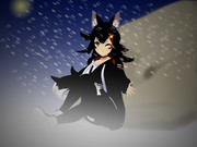 雪山のオオカミ