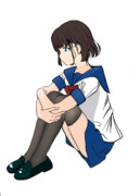 体育館座り　制服オリジナル