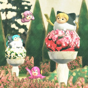 花の上のまるくなる