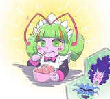 ゼリー食べるエルダちゃん