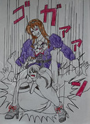 マリキータデッドリーライドを護衛棲水姫にお見舞いする足柄（トレス）