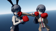 【MMD】JK麻衣さん vs バニーガール桜島先輩