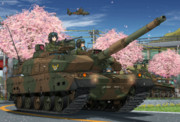 桜並木の戦車道