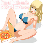 謎の液体でスベって転んじゃったけどピザは無事でござる。