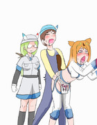 隊長に手伝ってもらうキンシコウ