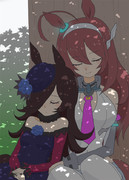 木陰のライスシャワーとミホノブルボン